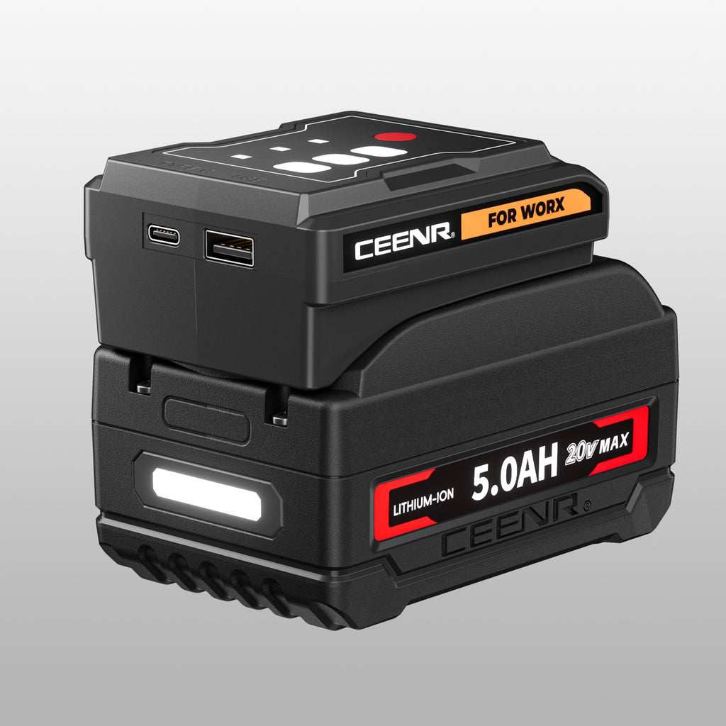 CEENR 45W USB-C Power Bank Adapter for Worx 20V WA3408 Batteries