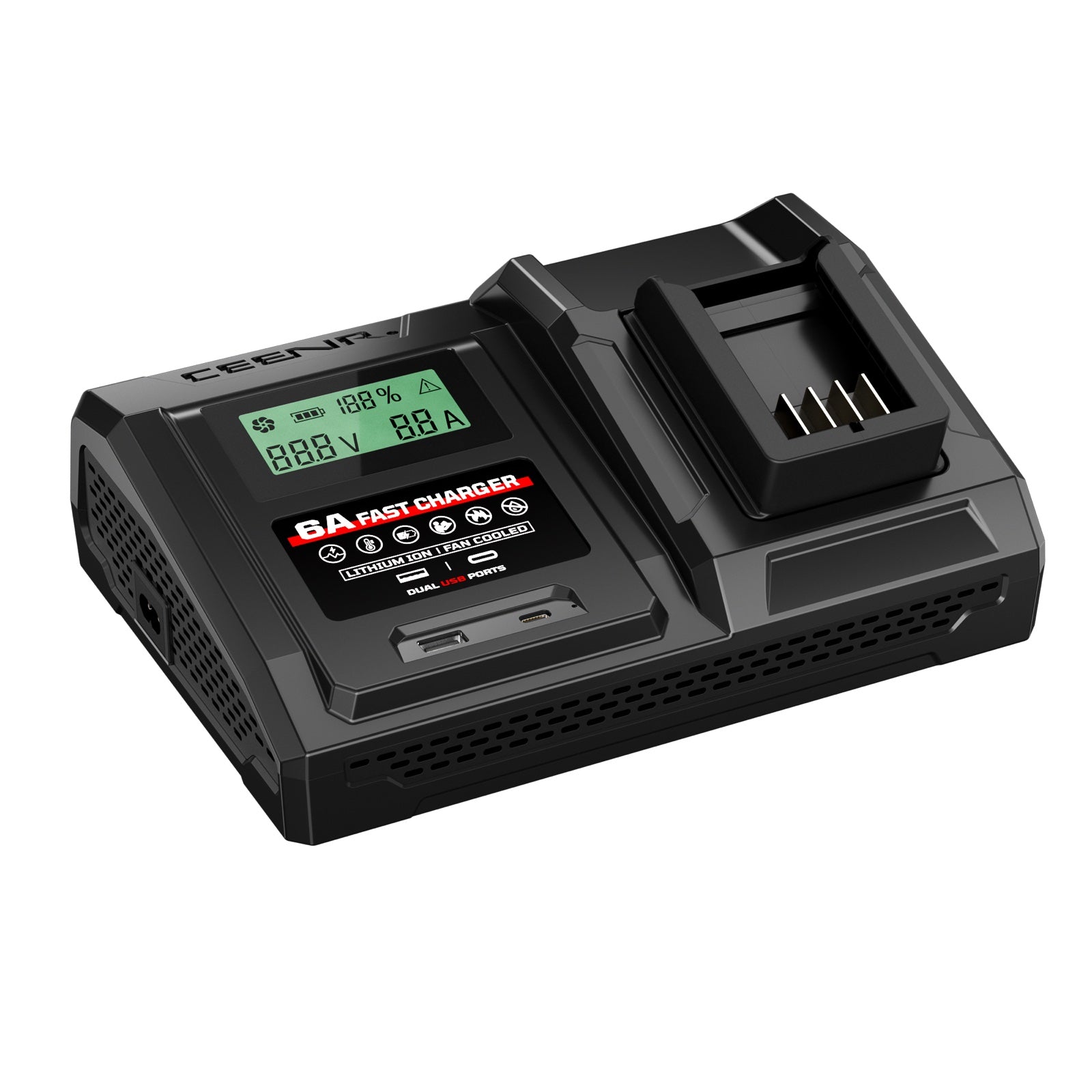 6 Amp Fast Charger for Craftsman 20V Max Lithium-Ion Battery Pack