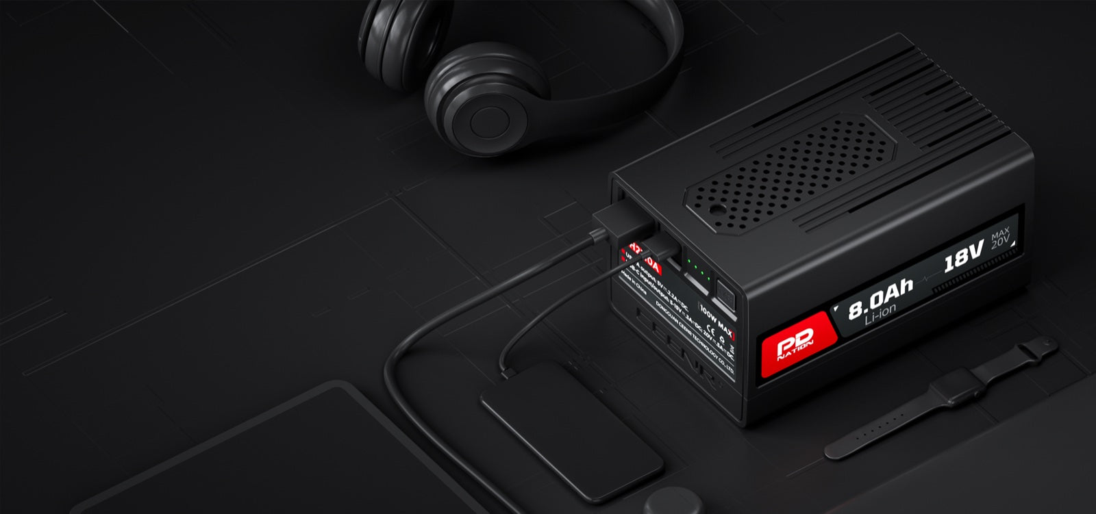 CEENR PDnation™ 8.0Ah Universal Power Tool Battery — 1,600+ Tools, 100W USB-C