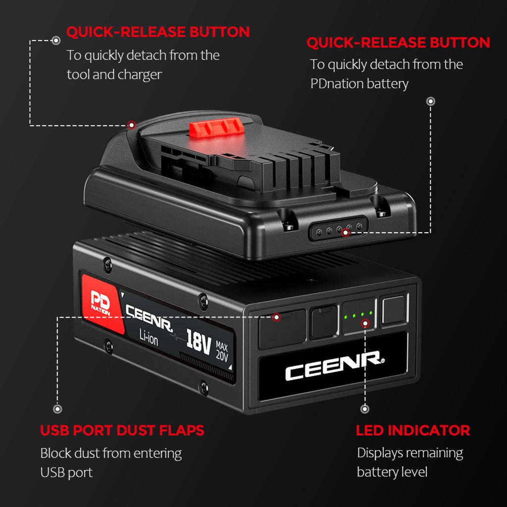 CEENR PDnation™ Brand Mount for DeWalt 20V Power Tools