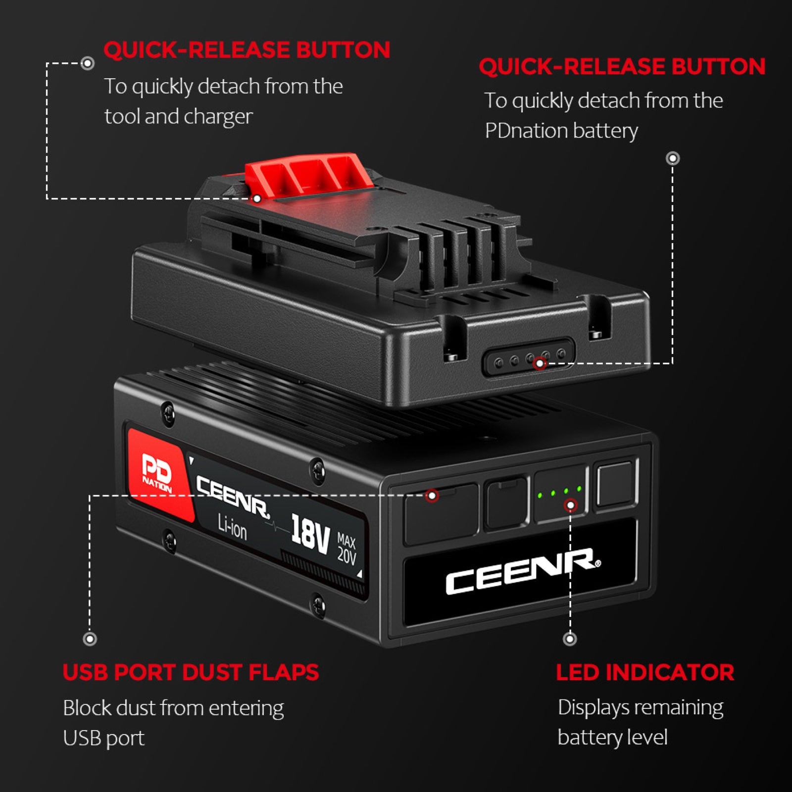 CEENR PDnation™ Brand Mount for Porter Cable 20V Power Tools