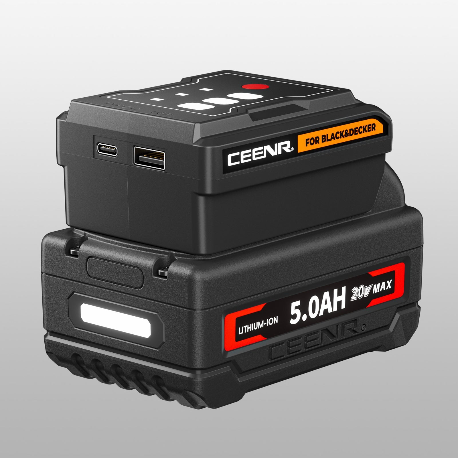 CEENR 45W USB-C Power Bank Adapter for BLACK+DECKER 20V Max Batteries