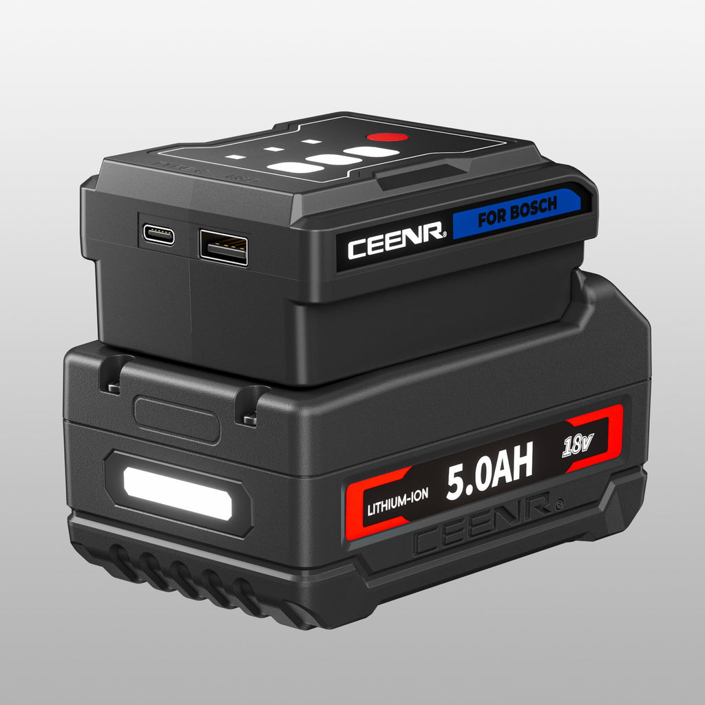 CEENR 45W USB-C Power Bank Adapter for Bosch 18V Batteries