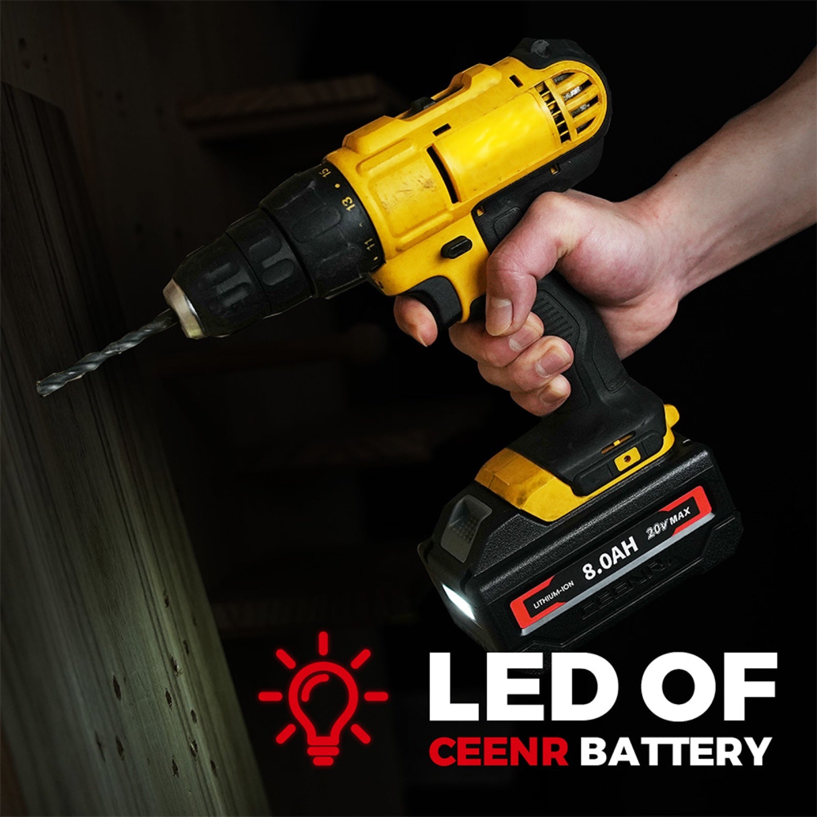 CEENR 8.0Ah Battery (with Lishen 21700 Cells) for DeWalt 20V Max | Replacement Model DCB200