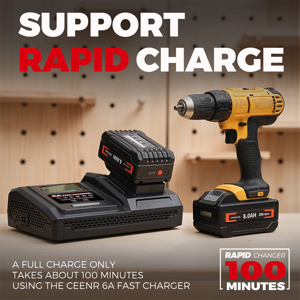 CEENR 8.0Ah Battery (with Lishen 21700 Cells) for DeWalt 20V Max | Replacement Model DCB200