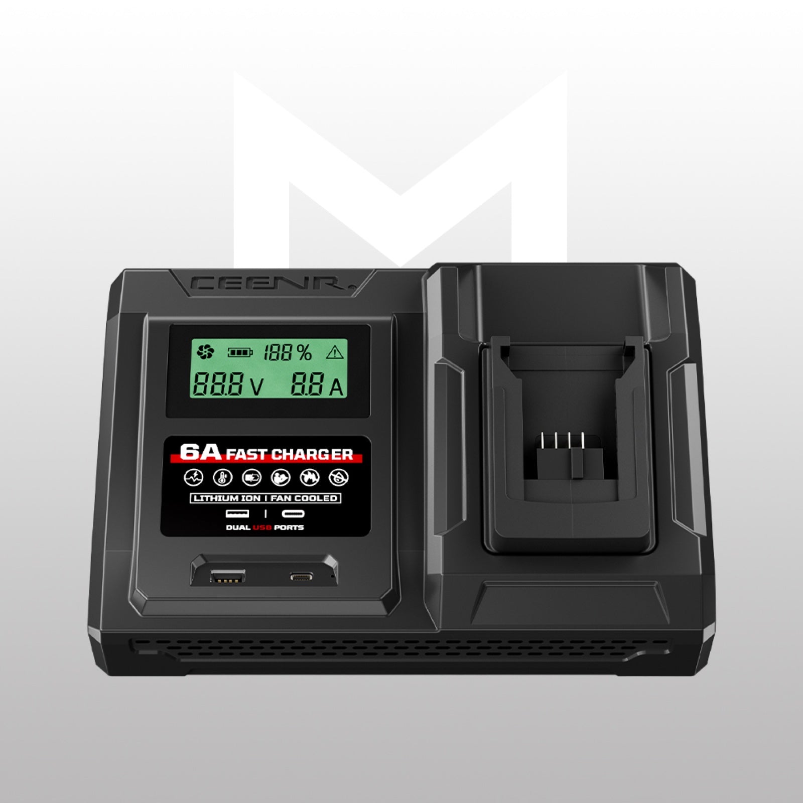 6 Amp Fast Charger for Milwaukee 18V Lithium-Ion Battery Pack