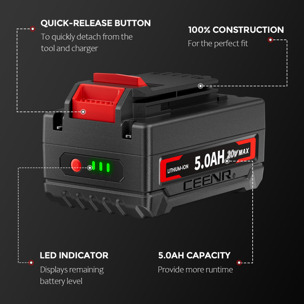 CEENR 5.0Ah Battery for Porter Cable 20V Max | Replacement Model PCC685