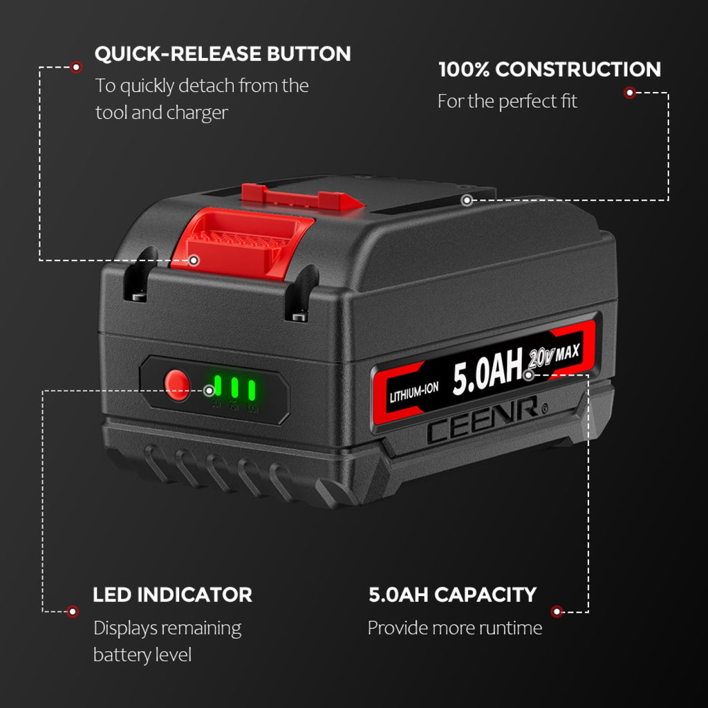CEENR 5.0Ah Battery for Worx 20V Max | Model WA3520