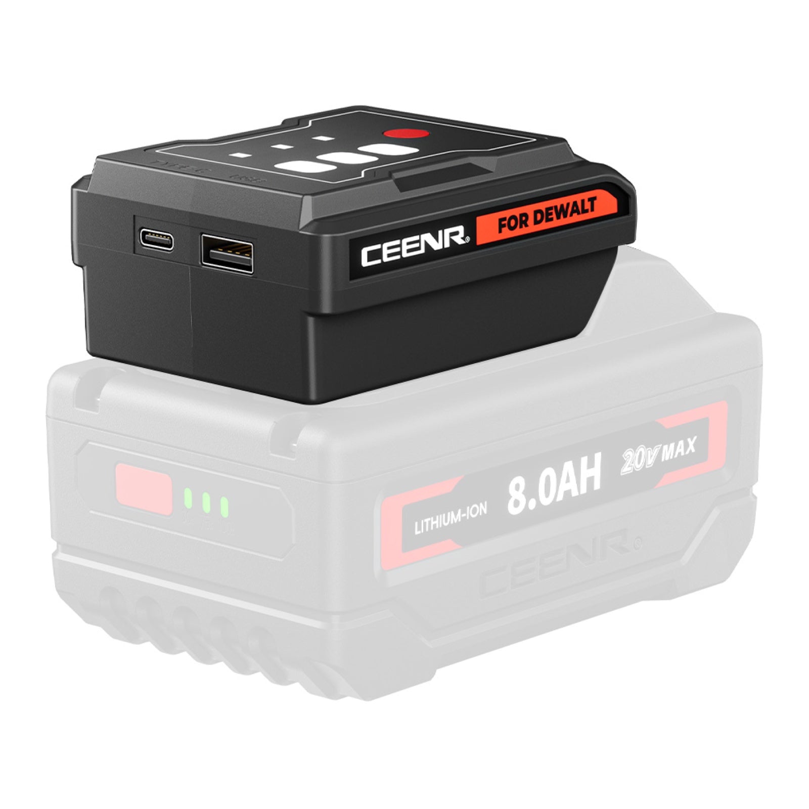 CEENR 45W USB-C Power Bank Adapter for DeWalt 20V Max Batteries