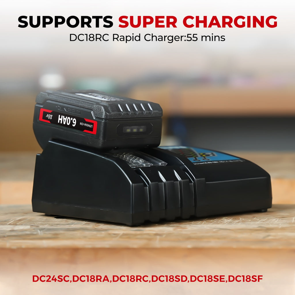 CEENR 6.0Ah Battery (with LG HG2 Cells) for Makita 18V | Replacement Model BL1860B