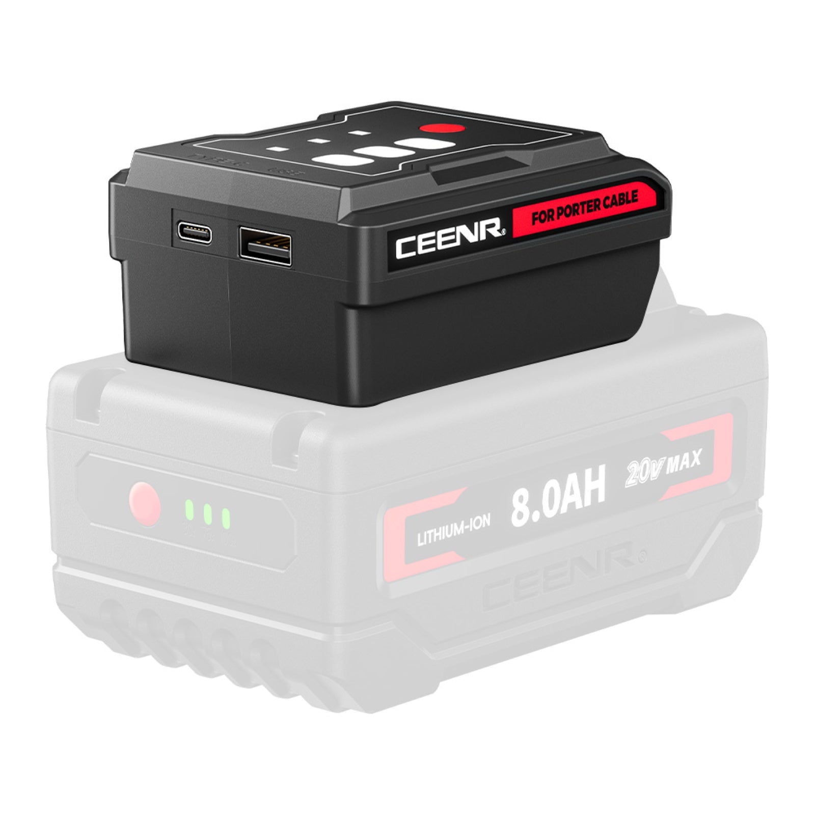 CEENR 45W USB-C Power Bank Adapter for Porter Cable 20V Max Batteries