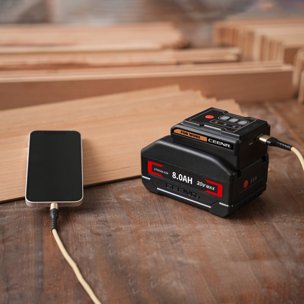 CEENR 45W USB-C Power Bank Adapter for Worx 20V WA3551 Batteries