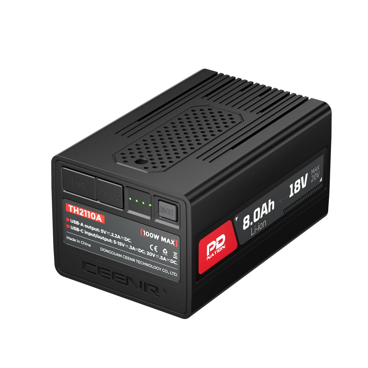 CEENR PDnation™ 8.0Ah Universal Power Tool Battery — 1,600+ Tools, 100W USB-C