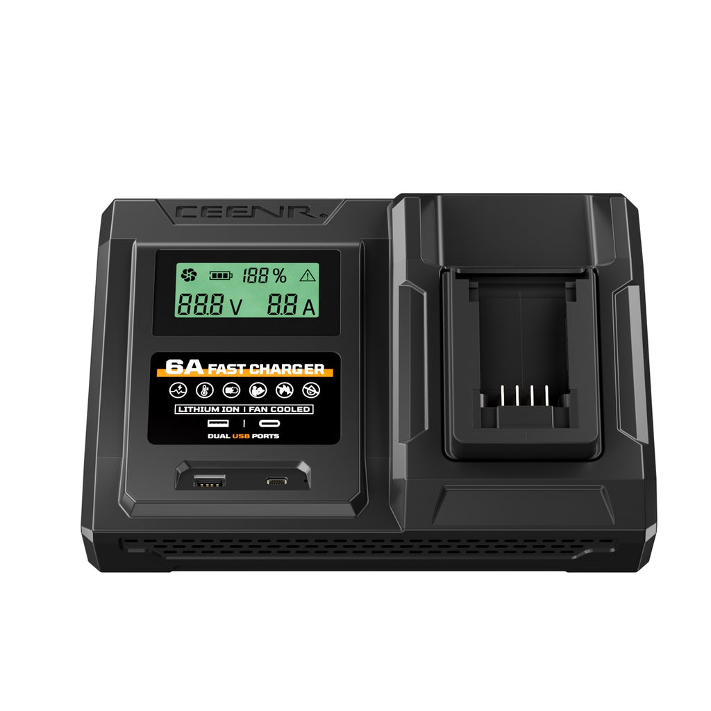 6 Amp Fast Charger for Black and Decker 20V Max Lithium-Ion Battery Pack