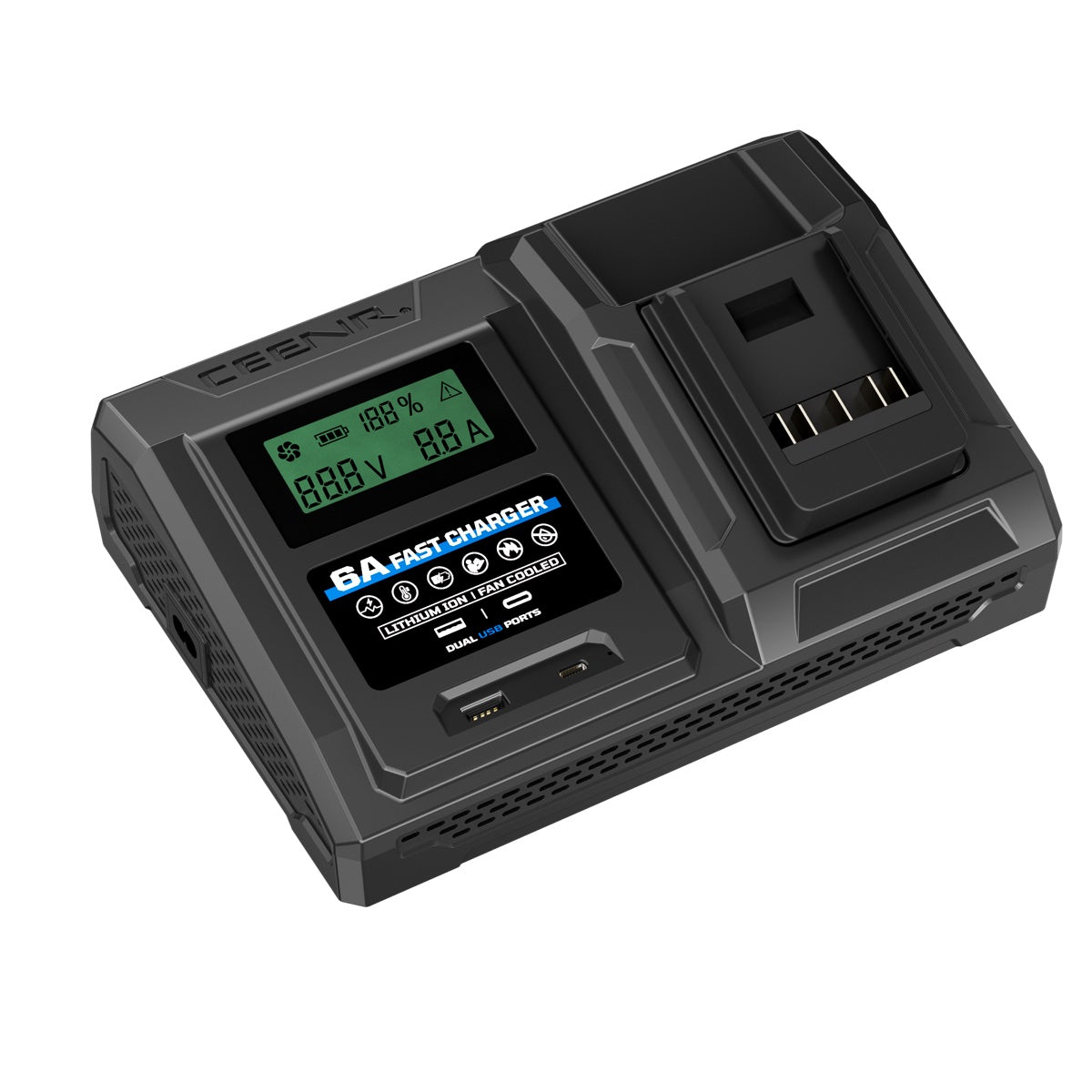 6 Amp Fast Charger for Bosch 18V Lithium-Ion Battery Pack